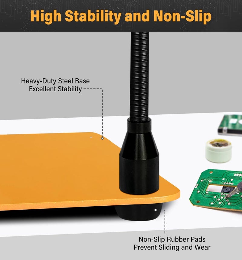 KLSKKJ Helping Hands Soldering Station with 80cm 5X Magnifying Glass, 4 Flexible Arms Solder Helping Hands Magnifier and Third Hand Soldering Tool for Electronic Repair Soldering Jewelry Crafts - Image 3